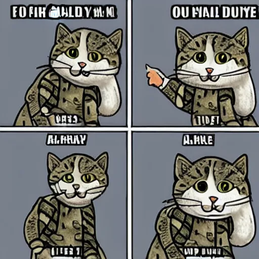 Image similar to cats in the style of call of duty