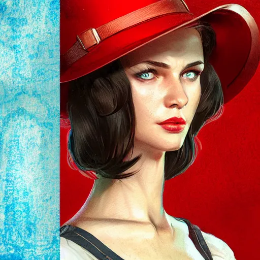 Prompt: portrait of a brunette slim woman with blue eyes in fallout 4, light stubble with red shirt inside victorian mansion ,digital art,photorealistoc,art by greg rutkowski,hyperdetailed,western comic style,comic,comic style,sharp lineart,professional lighting,deviantart,artstation,trevor henderson,rossdtaws,cinematic,dramatic