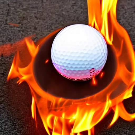 Image similar to golf ball on fire