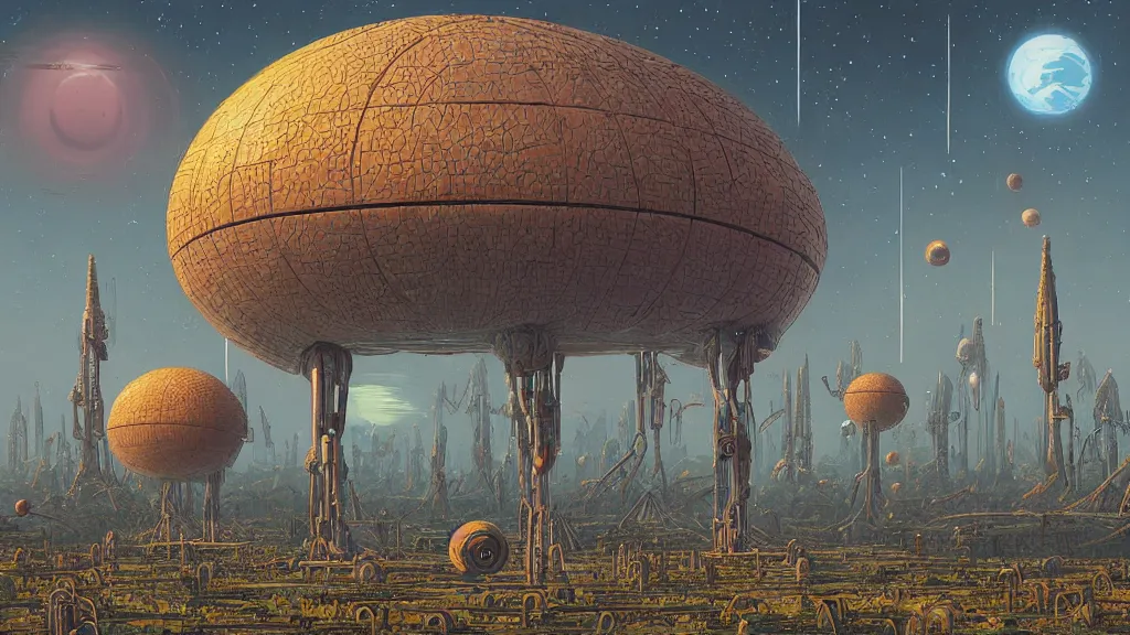 Image similar to An Alien Megastructure by Michael Whelan and simon stålenhag