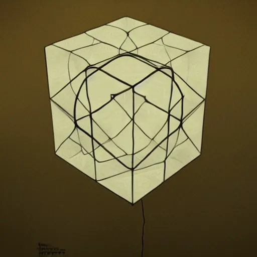 Prompt: the forbidden hypercube, 4k render, trending on artstation, art by greg rutkowski