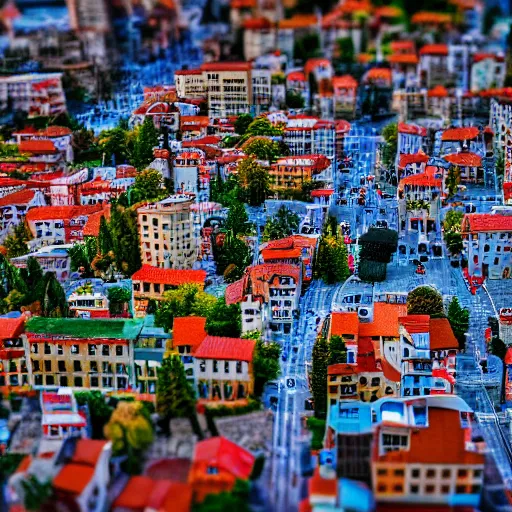 Image similar to tilt shift HDR f/1.8 photo of a cityscape made r turkey of Lego, realistic award winning photography