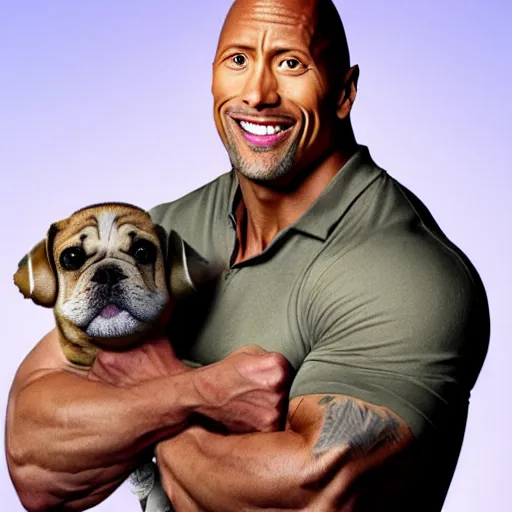 Prompt: Dwayne Johnson as a dog