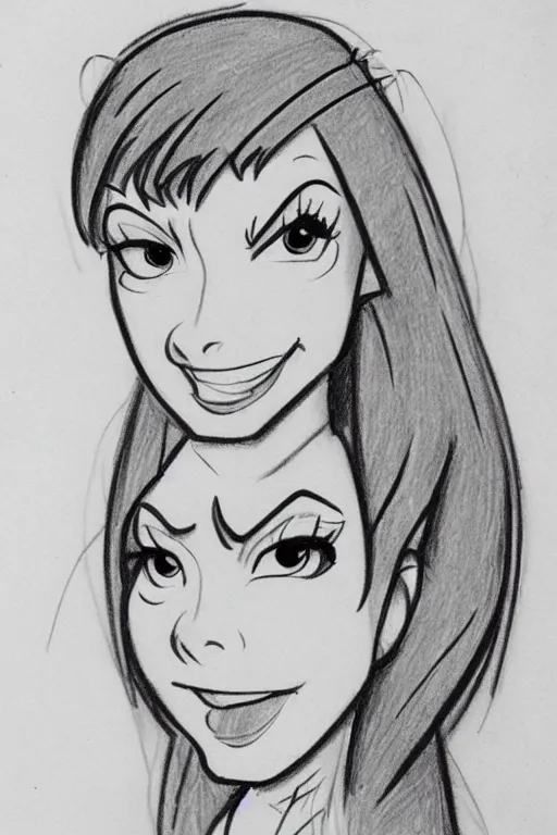 Image similar to milt kahl intricate symmetrical pencil sketch portrait of kim possible