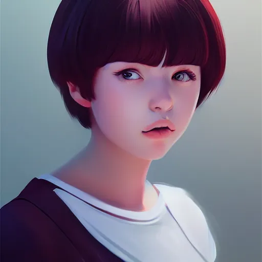 Prompt: a young girl portrait digital painting by Ilya Kuvshinov, ArtStation