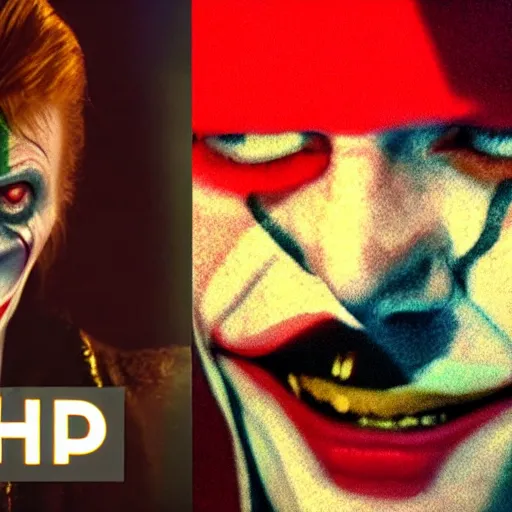 Image similar to awe inspiring David Bowie pkaying The Joker 8k hdr movie still dynamic lighting