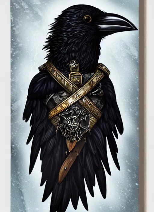 Image similar to raven warlock, wind magic, exquisite details, black beard, white background, by studio muti