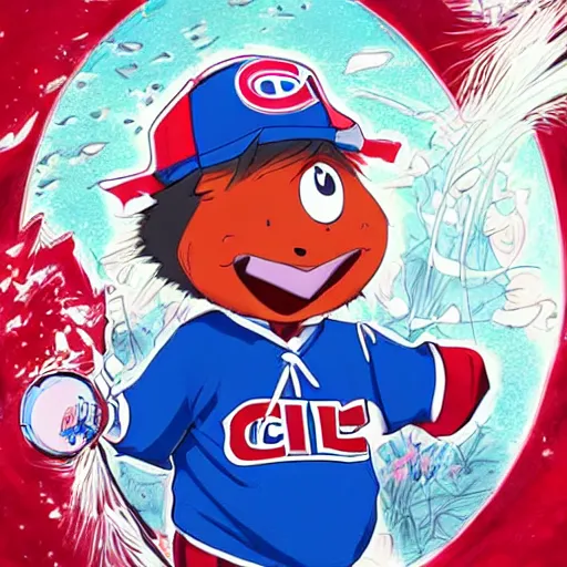 Image similar to anime Portrait of Youppi the Habs Montreal Canadiens Mascot as a very cute powerful and friendly pokemon, highly detailed anime, high evolution, 1990s, legendary, smooth, sharp focus, dynamic lighting, intricate, trending on ArtStation, illustration pokemon, art by WLOP