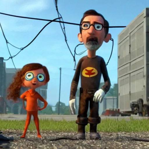 Prompt: pixar half - life 2 movie featuring gordon freeman and alyx vance