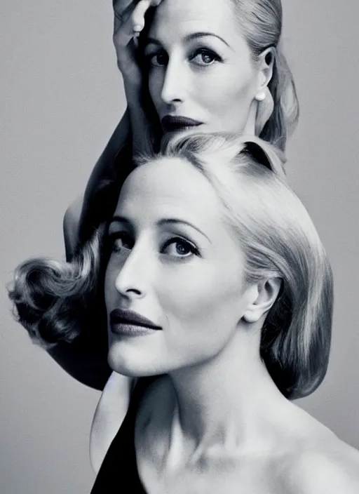 Image similar to a portrait of gillian anderson by mario testino, head shot, award winning, cover of vogue 1 9 5 0, 1 9 5 0, 1 9 5 0 s style, 1 9 5 0 s hairstyle, sony a 7 r