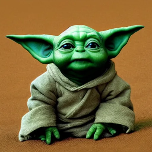 Image similar to a tiny pigmy baby yoda-Shrek Shrek Shrek hybrid in the palm of a person's hand, super cute