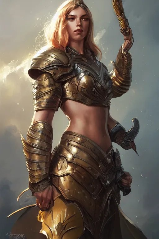 Image similar to amazon valkyrie athena, d & d, fantasy, portrait, highly detailed, headshot, digital painting, trending on artstation, concept art, sharp focus, illustration, art by artgerm and greg rutkowski and magali villeneuve