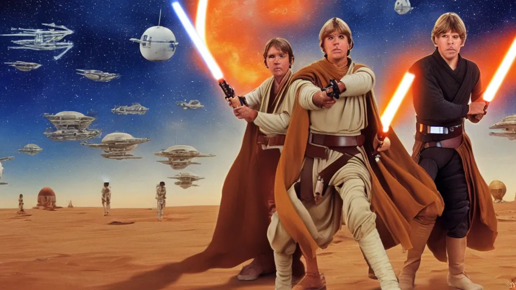 Image similar to panorama tatooine Star Wars Luke skywalker