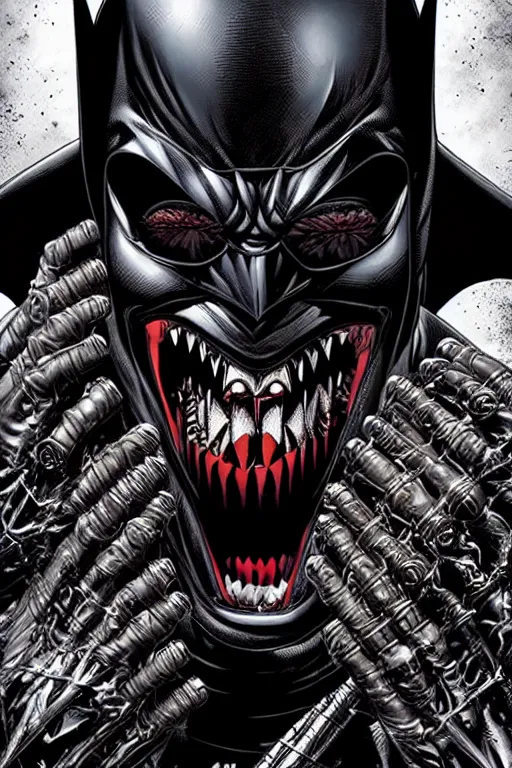 Image similar to batman who laughs hyper detailed cover art by lee bermejo