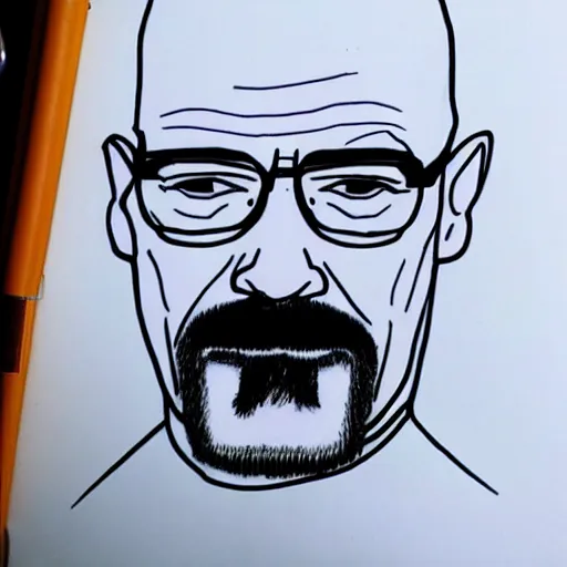 Prompt: walter white badly drawn by a 5 year old