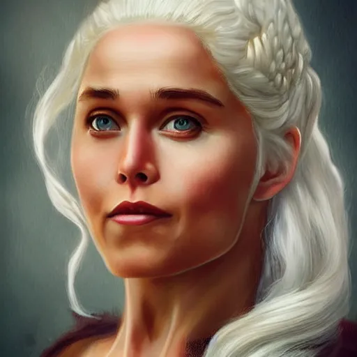 Image similar to elon musk as daenerys targaryen, portrait in the style of konstantin razumov, extremely detailed