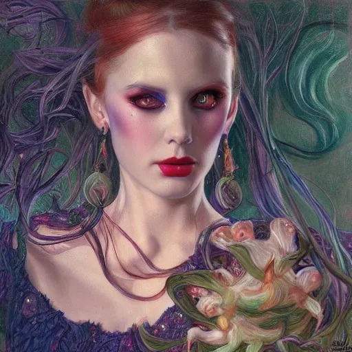 Prompt: a painting in the style of donato giancola and in the style of natalie shau.