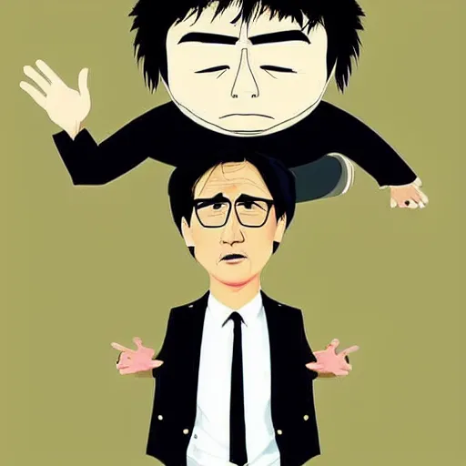 Image similar to jackie chan, in the style of south park