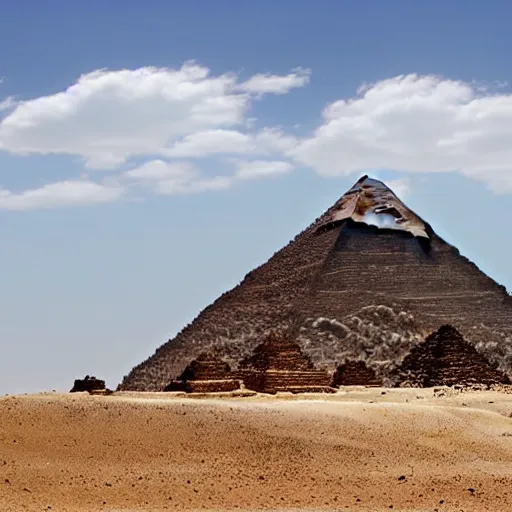 Prompt: the pyramids in the desert