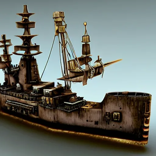 Image similar to steampunk battleship