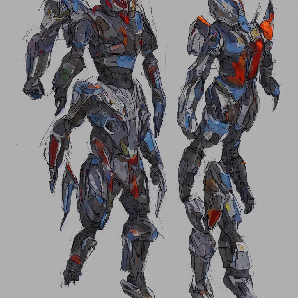 Image similar to human combat spaceship from the side concept art colorful