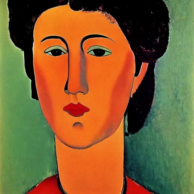 Image similar to a beautiful painting puyi, by andy warhol amedeo modigliani realistic oil painting