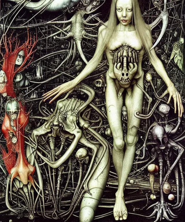 Prompt: realistic detailed photo of the miracle of life by H.R.Giger, hieronymus bosch, by Ayami Kojima, Amano, Takato Yamamoto