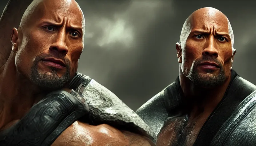 Image similar to Dwayne Johnson in Mortal Kombat, hyperdetailed, artstation, cgsociety, 8k