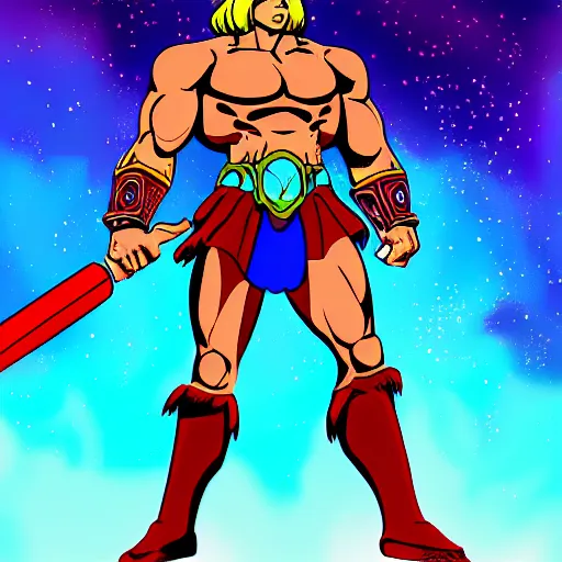 Prompt: he - man digital painting