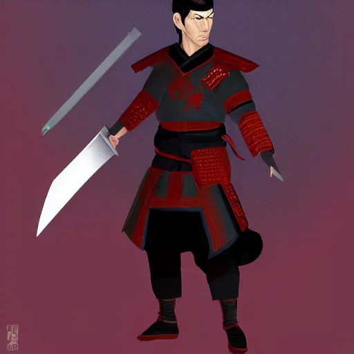 Prompt: Spock in samurai armor with a sword, dynamic lighting, trending on artstation