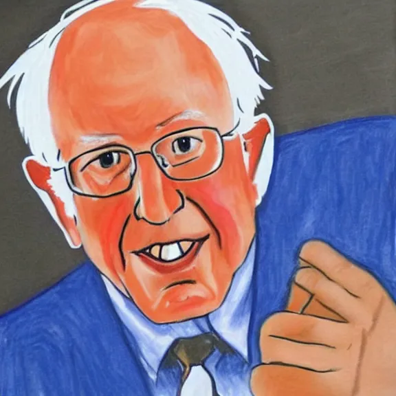 Prompt: bernie sanders child drawing