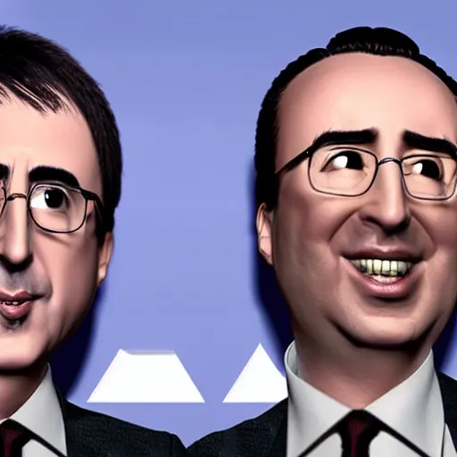 Image similar to john oliver and nicolas cage as siamese twins