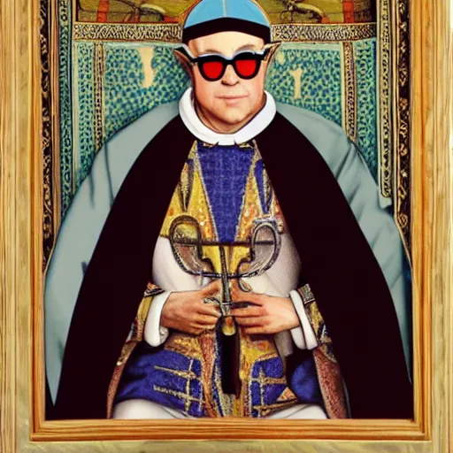 Prompt: Elton John as the pope in renaissance style