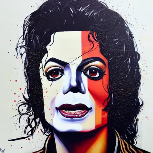 Image similar to painting of Michael Jackson by Sandra Chevrier, trending on Artstation, hyperdetailed