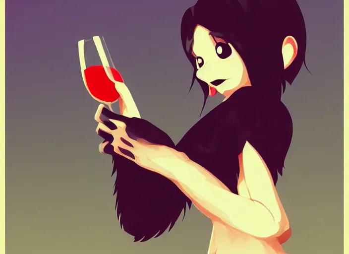 Prompt: cute monkey drinking wine. clean cel shaded vector art. behance hd by lois van baarle, artgerm, helen huang, by makoto shinkai and ilya kuvshinov, rossdraws, illustration, art by ilya kuvshinov