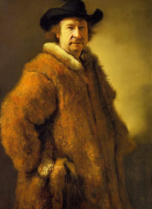 Prompt: a detailed professionally - done promotional oil portrait of saul goodman by rembrandt van rijn, masterpiece