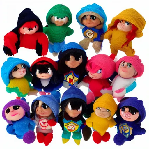 Prompt: saint seiya beanie babies