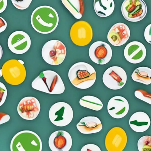 Image similar to a whatsapp stickers of lunch time, minimalistic,