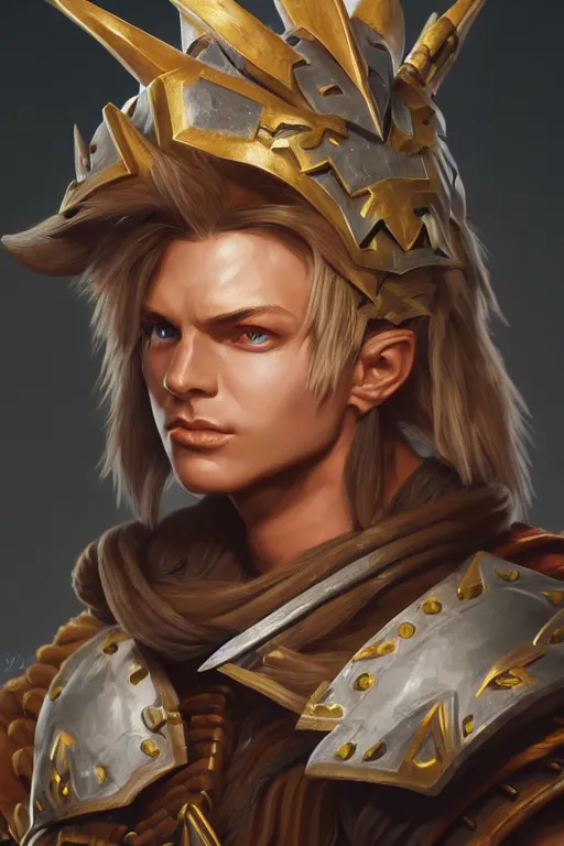 Image similar to legendary leonin fighter portrait, highly detailed, d & d, fantasy, highly detailed, digital painting, trending on artstation, concept art, sharp focus, illustration, global illumination, ray tracing, realistic shaded, art by artgerm and greg rutkowski and fuji choko and viktoria gavrilenko and hoang lap