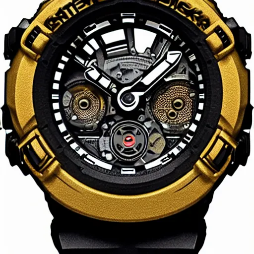 Prompt: a perfectly detailed gshock watch concept steampunk, metaverse, cyberpunk