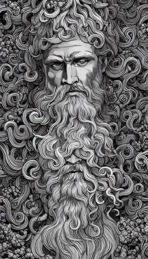 Image similar to zeus, gods, cloudy,highly detailed, Digital painting, Refreshing, Trending on Artstation, Illustration by James Jean