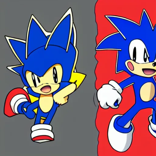 Image similar to pokemon that looks like sonic the hedgehog in pokemon style