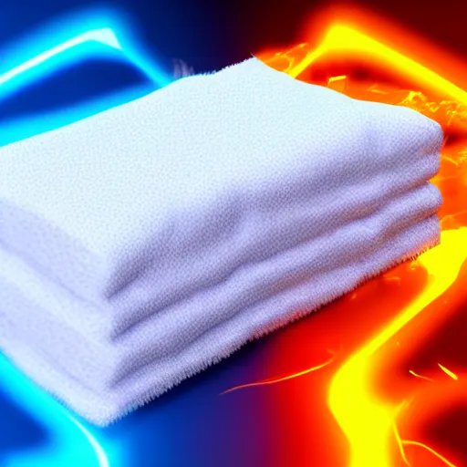 Prompt: demonic microfibre cloth with energy flowing from it. concept art. cleaning utensil.