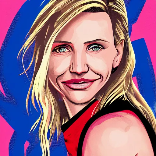 Image similar to cameron diaz portrait, spider - man : into the spider - verse, comic, comix