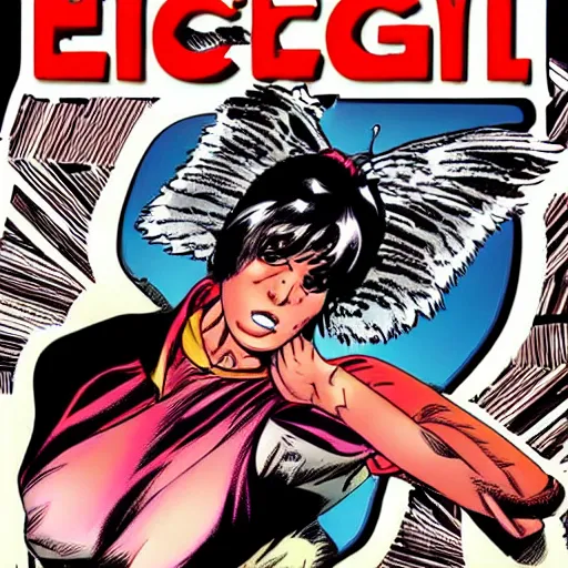 Image similar to comic book cover of the first edition of Electric Angel, published by 111 comics in 1011