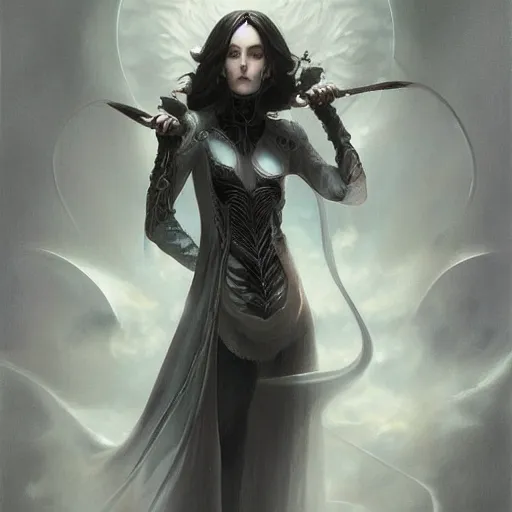 Prompt: by Tom Bagshaw, ultra realist soft painting of anime universe of curiosities, single female ghost mutation wearing a full gothic armor, partial symmetry accurate features, very intricate details, focus, curvy, award winning, ultra dense fog