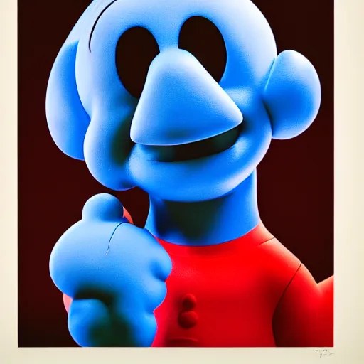 Image similar to KAWS Smurf , 8K concept art, modern contemporary art, MOMA