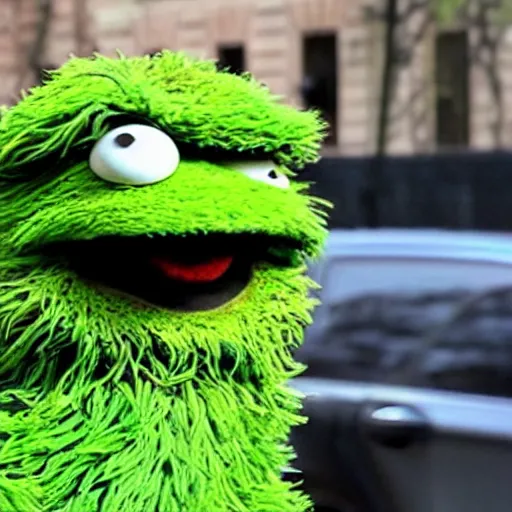 Image similar to oscar the grouch in a really really really really really really good mood