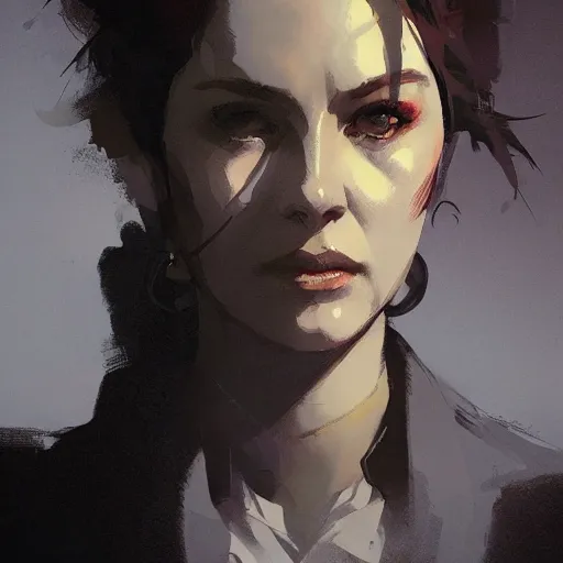 Prompt: portrait of a 80's Detective woman, dramatic lighting, illustration by Greg rutkowski, yoji shinkawa, 4k, digital art, concept art, trending on artstation