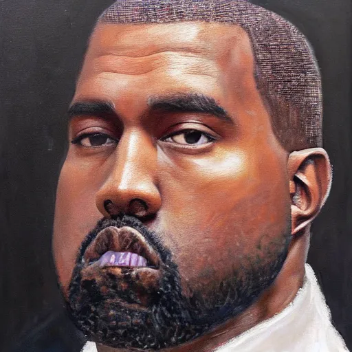 Prompt: oil on canvas, portrait, kanye west as the emperor of the french